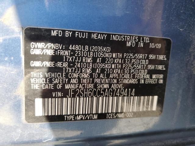 Photo 10 from auction – 2010 SUBARU FORESTER 2 with VIN JF2SH6CC5AG749414