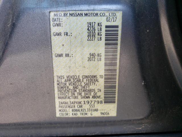 Photo 10 from auction – 2017 NISSAN ALTIMA 2.5 with VIN 1N4AL3APXHC197798