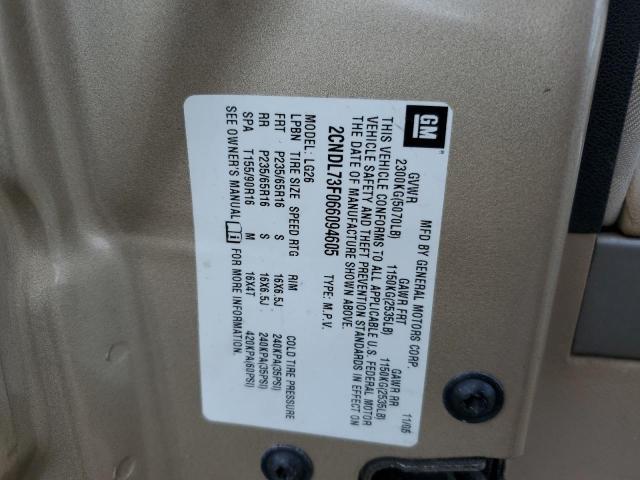 Photo 10 from auction – 2006 CHEVROLET EQUINOX LT with VIN 2CNDL73F066094605