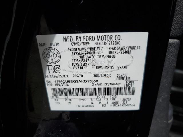 Photo 10 from auction – 2010 FORD ESCAPE LIM with VIN 1FMCU9EG3AKD13850