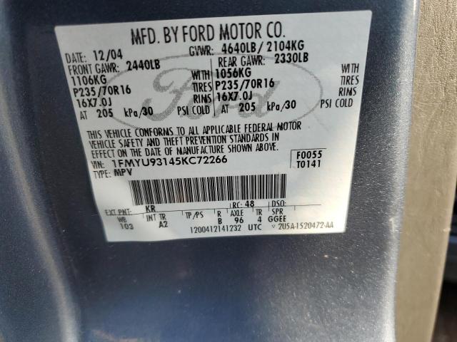 Photo 10 from auction – 2005 FORD ESCAPE XLT with VIN 1FMYU93145KC72266