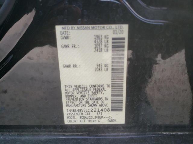 Photo 10 from auction – 2020 NISSAN ALTIMA S with VIN 1N4BL4BV5LC221408