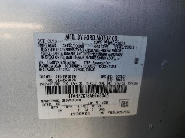 Photo 10 from auction – 2010 FORD TAURUS SHO with VIN 1FAHP2KT8AG163365