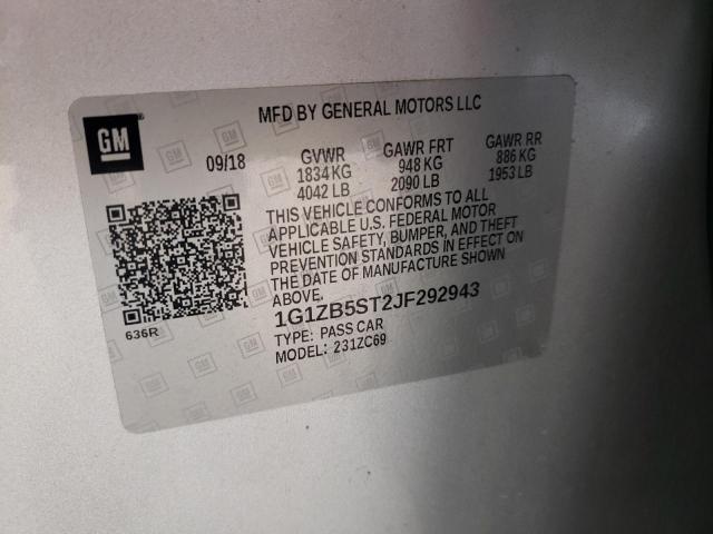 Photo 10 from auction – 2018 CHEVROLET MALIBU LS with VIN 1G1ZB5ST2JF292943