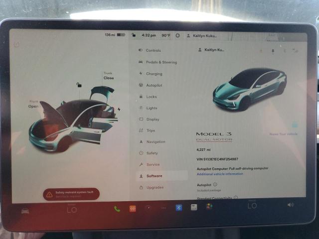 Photo 8 from auction – 2022 TESLA MODEL 3 with VIN 5YJ3E1EC4NF254987