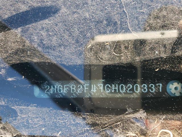 Photo 10 from auction – 2012 HONDA CIVIC LX with VIN 2HGFB2F47CH020337