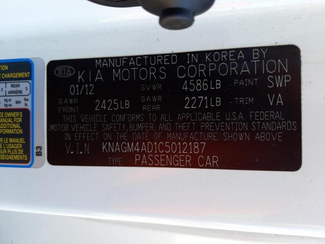Photo 10 from auction – 2012 KIA OPTIMA HYB with VIN KNAGM4AD1C5012187