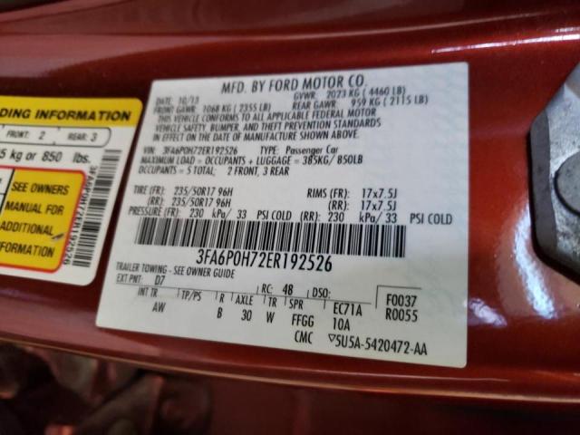 Photo 10 from auction – 2014 FORD FUSION SE with VIN 3FA6P0H72ER192526