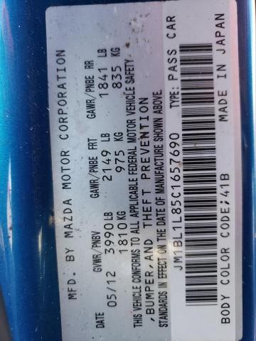 Photo 10 from auction – 2012 MAZDA 3 I with VIN JM1BL1L85C1657690