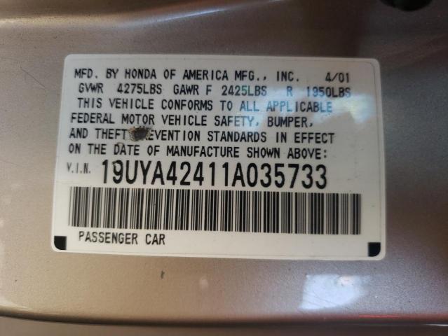 Photo 10 from auction – 2001 ACURA 3.2CL with VIN 19UYA42411A035733