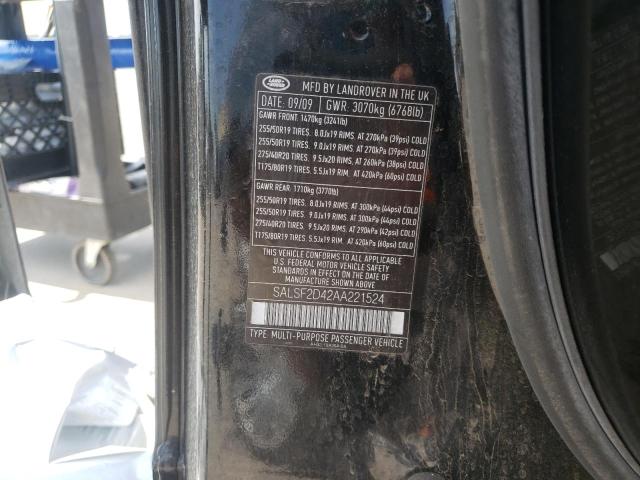 Photo 10 from auction – 2010 LAND ROVER RANGE ROVE with VIN SALSF2D42AA221524
