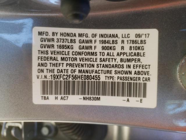 Photo 10 from auction – 2017 HONDA CIVIC LX with VIN 19XFC2F56HE080455
