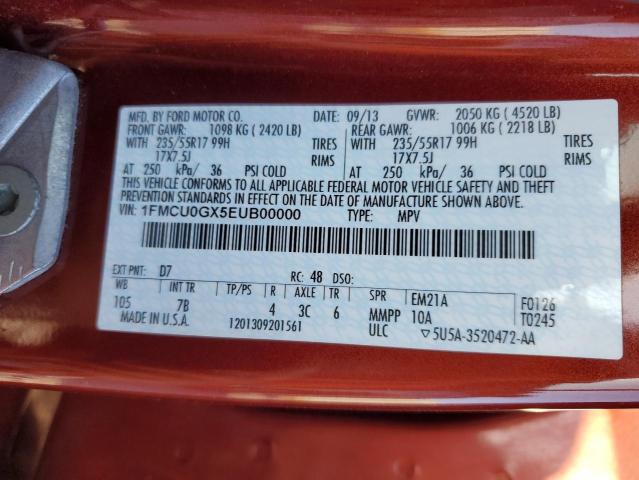Photo 10 from auction – 2014 FORD ESCAPE SE with VIN 1FMCU0GX5EUB00000