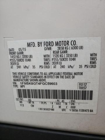 Photo 10 from auction – 2015 FORD EXPLORER S with VIN 1FM5K8GT4FGC59603