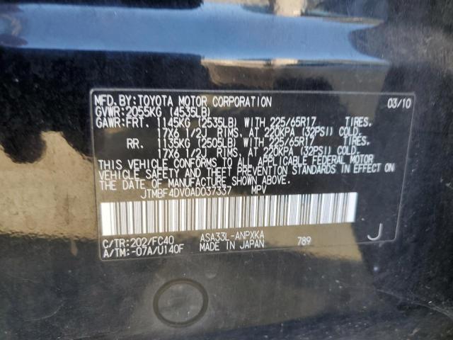 Photo 10 from auction – 2010 TOYOTA RAV4 with VIN JTMBF4DV0AD037337