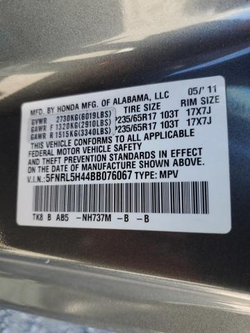Photo 10 from auction – 2011 HONDA ODYSSEY EX with VIN 5FNRL5H44BB076067