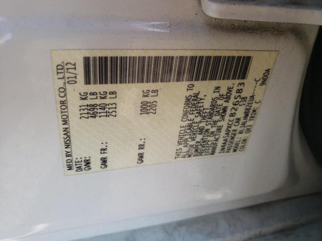 Photo 10 from auction – 2012 NISSAN MAXIMA S with VIN 1N4AA5APXCC826583