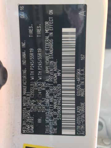 Photo 10 from auction – 2016 TOYOTA HIGHLANDER with VIN 5TDYKRFH4GS163269