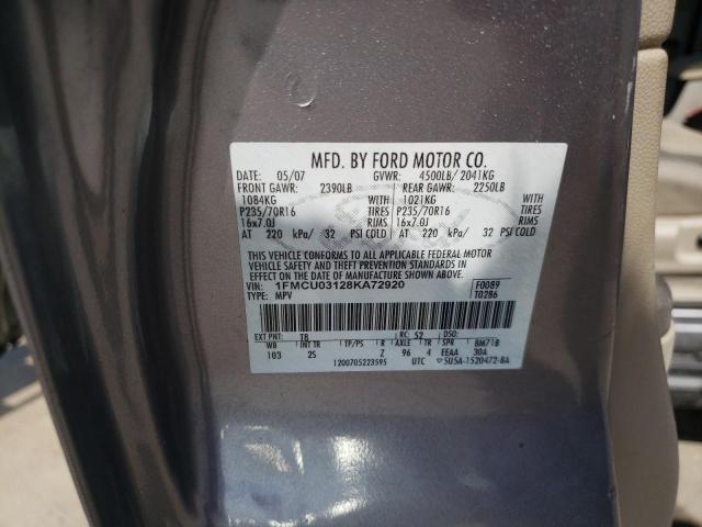 Photo 10 from auction – 2008 FORD ESCAPE XLT with VIN 1FMCU03128KA72920