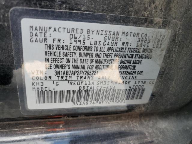 Photo 10 from auction – 2015 NISSAN SENTRA S with VIN 3N1AB7AP2FY295221