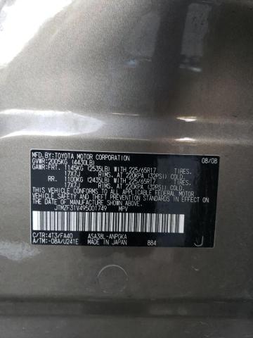 Photo 10 from auction – 2009 TOYOTA RAV4 LIMIT with VIN JTMZF31V495001749