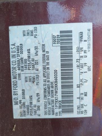 Photo 10 from auction – 1999 FORD F150 with VIN 1FTRX17W2XKB60320