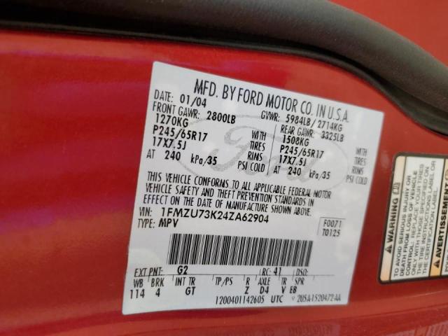 Zdjęcie 10 z aukcji – 2004 FORD EXPLORER X z VIN 1FMZU73K24ZA62904