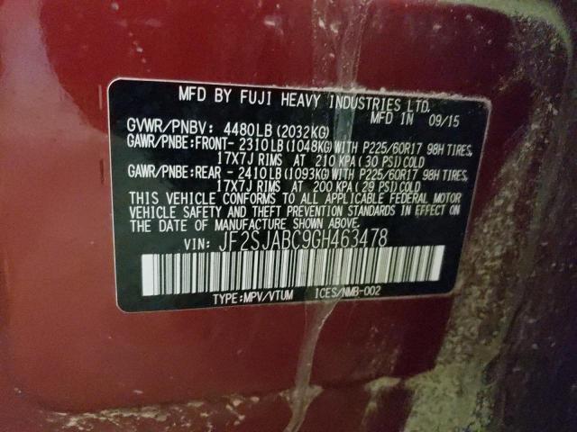 Foto 10 de la subasta – 2016 SUBARU FORESTER 2 con VIN JF2SJABC9GH463478