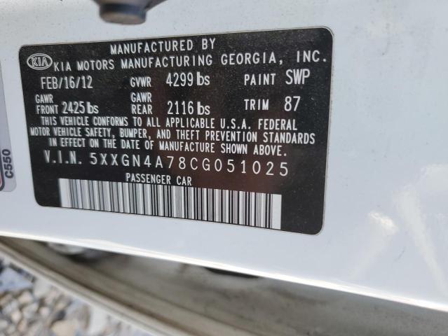 Photo 10 from auction – 2012 KIA OPTIMA EX with VIN 5XXGN4A78CG051025