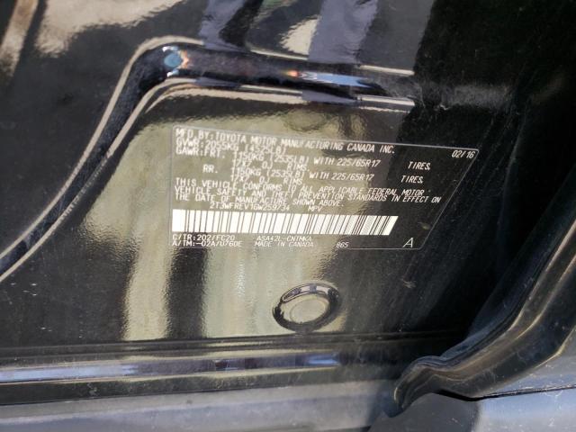 Photo 10 from auction – 2016 TOYOTA RAV4 XLE with VIN 2T3WFREV1GW259734