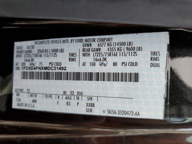 Photo 10 from auction – 2021 FORD E450 SUPER with VIN 1FDXE4FNXMDC31492