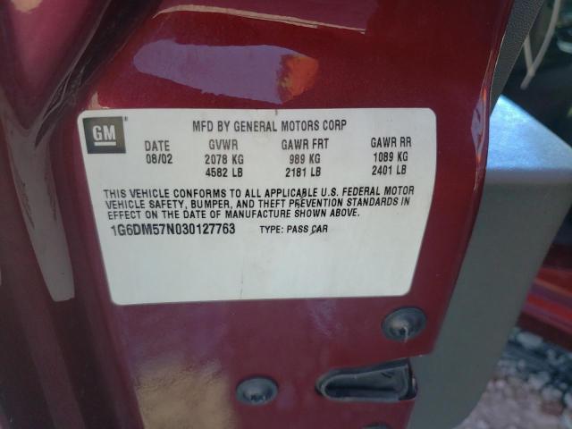 Photo 10 from auction – 2003 CADILLAC CTS with VIN 1G6DM57N030127763