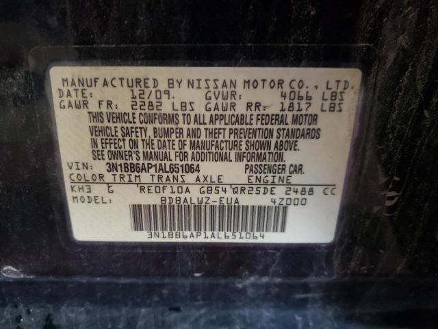 Photo 10 from auction – 2010 NISSAN SENTRA SE- with VIN 3N1BB6AP1AL651064