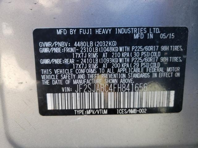 Photo 10 from auction – 2015 SUBARU FORESTER 2 with VIN JF2SJABC4FH841656
