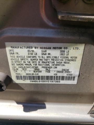 Photo 10 from auction – 2000 NISSAN ALTIMA XE with VIN 1N4DL01DXYC197365