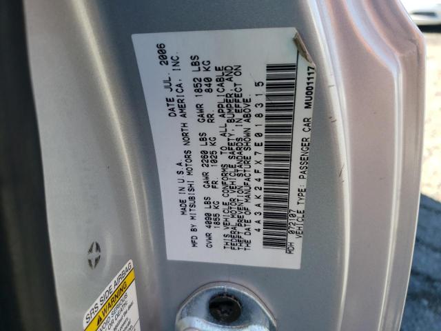 Photo 10 from auction – 2007 MITSUBISHI ECLIPSE GS with VIN 4A3AK24FX7E018315