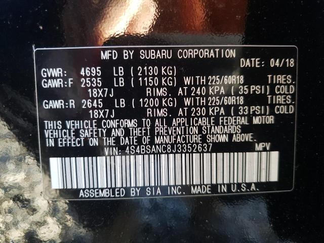 Photo 10 from auction – 2018 SUBARU OUTBACK 2. with VIN 4S4BSANC8J3352637