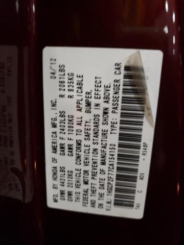 Photo 10 from auction – 2012 HONDA ACCORD EX with VIN 1HGCP2F77CA154150