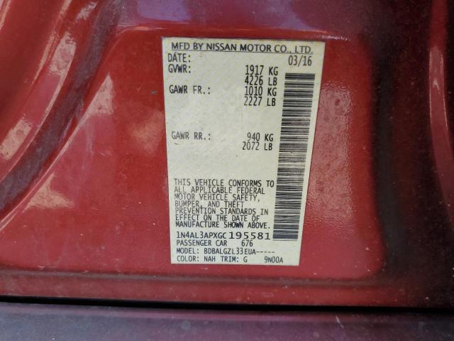 Photo 10 from auction – 2016 NISSAN ALTIMA 2.5 with VIN 1N4AL3APXGC195581