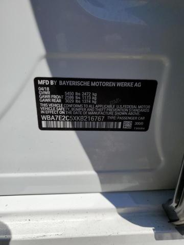 Photo 10 from auction – 2019 BMW 740 I with VIN WBA7E2C5XKB216767