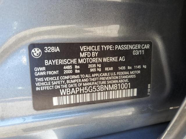 Photo 10 from auction – 2011 BMW 328 I SULE with VIN WBAPH5G53BNM81001