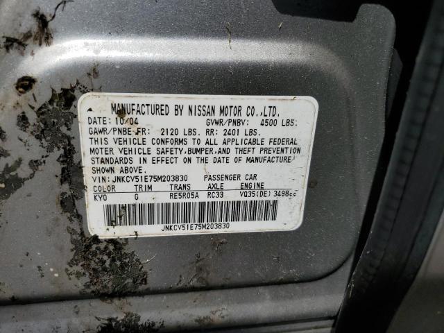 Photo 10 from auction – 2005 INFINITI G35 with VIN JNKCV51E75M203830