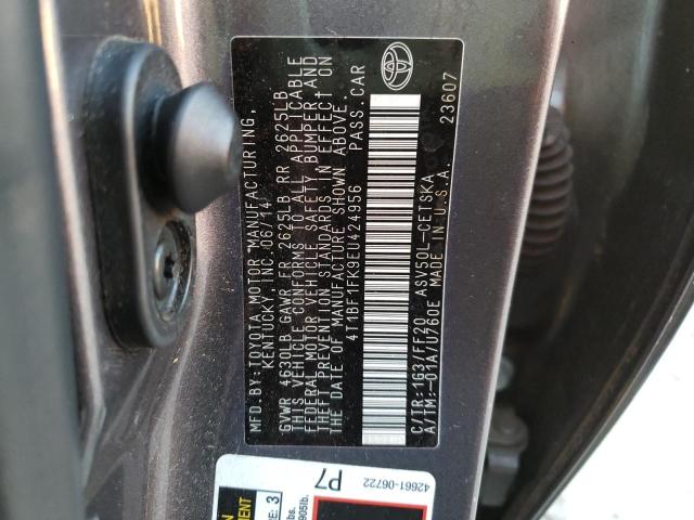 Photo 10 from auction – 2014 TOYOTA CAMRY L with VIN 4T1BF1FK9EU424956