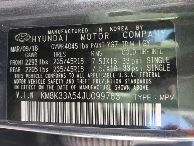 Photo 10 from auction – 2018 HYUNDAI KONA LIMIT with VIN KM8K33A54JU099763
