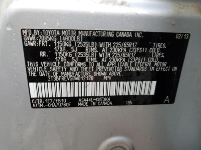 Photo 10 from auction – 2013 TOYOTA RAV4 LE with VIN 2T3BFREV5DW012128