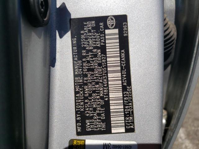 Photo 10 from auction – 2007 TOYOTA CAMRY CE with VIN 4T1BE46K57U515827