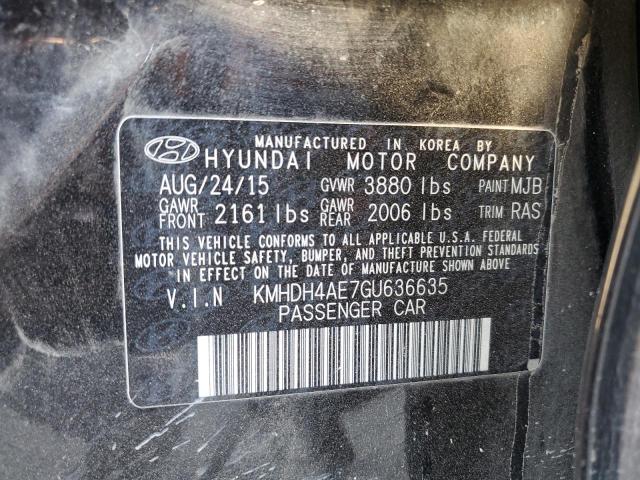Photo 10 from auction – 2016 HYUNDAI ELANTRA SE with VIN KMHDH4AE7GU636635
