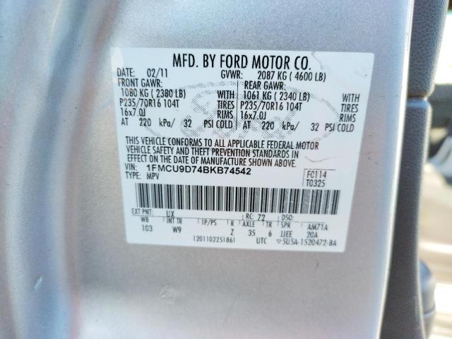 Photo 10 from auction – 2011 FORD ESCAPE XLT with VIN 1FMCU9D74BKB74542