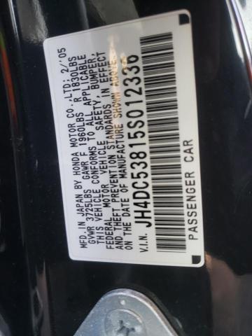 Photo 10 from auction – 2005 ACURA RSX with VIN JH4DC53815S012336