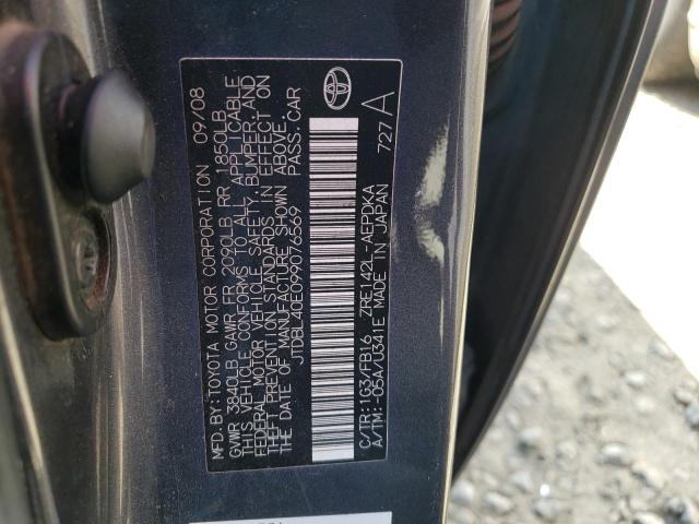 Photo 10 from auction – 2009 TOYOTA COROLLA BA with VIN JTDBL40E099076569
